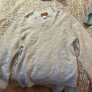 Men’s v neck light blue sweater Large Penobscot Bay Traders Made in USA